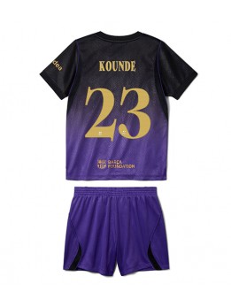 Barcelona Jules Kounde #23 Replika Borta Kläder Barn 2026-27 Kortärmad (+ byxor)